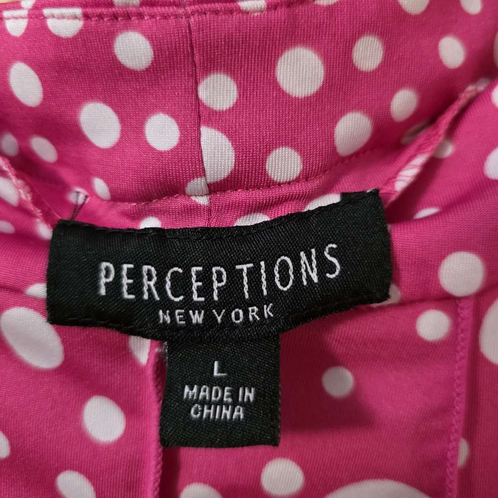 Perceptions Pink and White Polka Dot Dress - Picture 3 of 4
